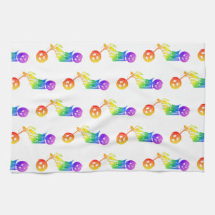 Linge De Cuisine Motorcycle arc-en-ciel
