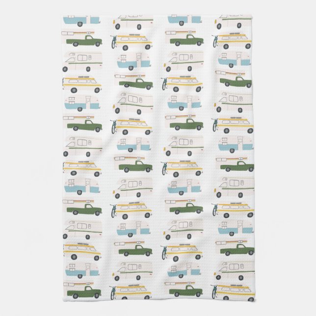 Linge De Cuisine Motorhome Camping Retro RV Vanlife Blanc (Vertical)