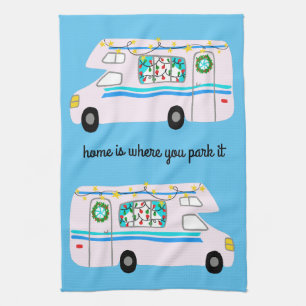 Linge De Cuisine Motorhome Camping Retro RV Vanlife Xmas