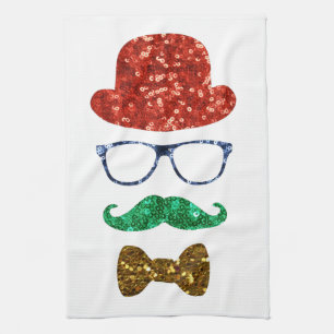 Linge De Cuisine moustache hipster de noël