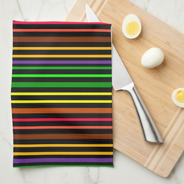 Linge De Cuisine Multi Color Stripe Pattern (Quart Plié)