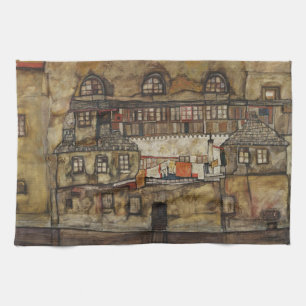 Linge De Cuisine Mur de maison sur la rivière par Egon Schiele