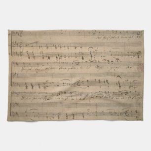 Linge De Cuisine Musique ancienne sur feuille de 1822, Chant du vie