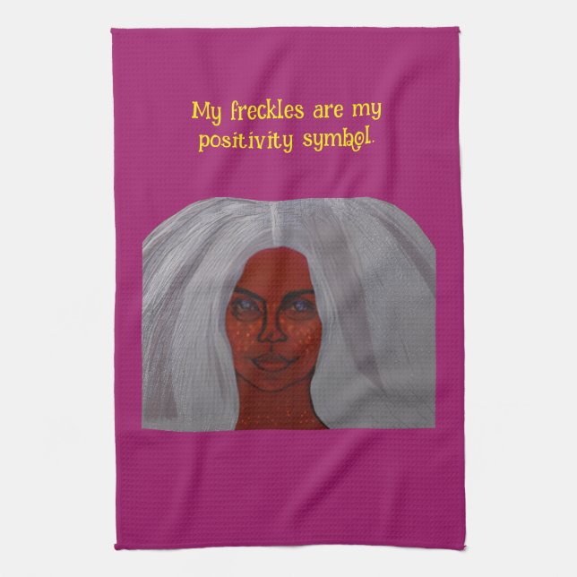 Linge De Cuisine My Freckles Are My Positivity Symbol Kitchen Towel (Vertical)
