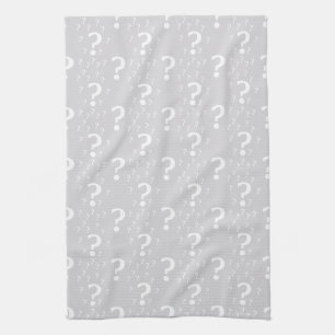 Linge De Cuisine Mystère point de question énigme puzzle gris clair