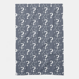 Linge De Cuisine Mystère question marque énigme puzzle bleu-gris
