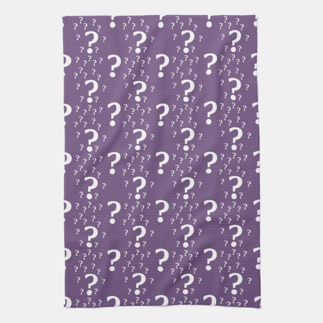 Linge De Cuisine Mystère question marque énigme puzzle violet (Vertical)