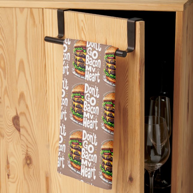 Linge De Cuisine N'allez pas Bacon Mon coeur amusant jeu de nourrit (Pliage en tiers)