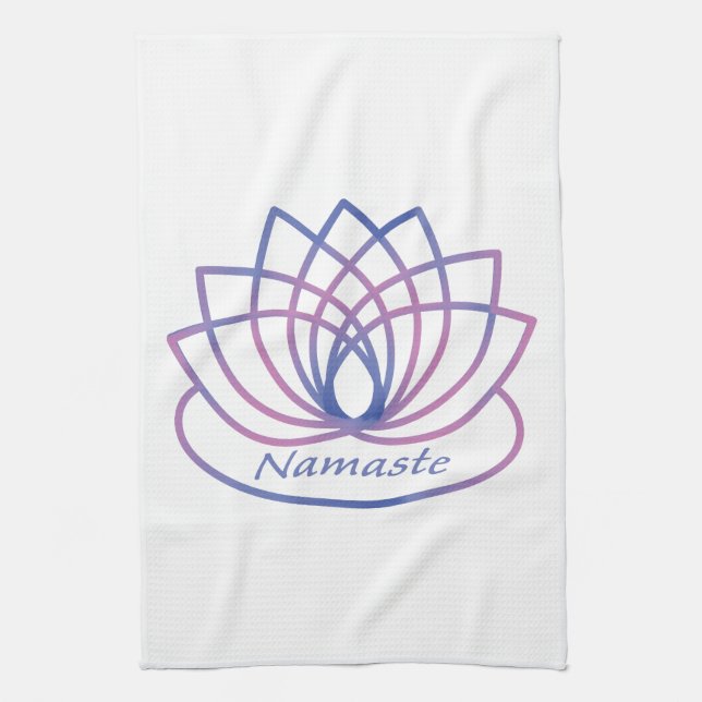 Linge De Cuisine Namaste Purple et Pink Lotus Flower (Vertical)