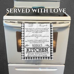 Linge De Cuisine Nana Recette noir blanc ferme Buffalo Plaid