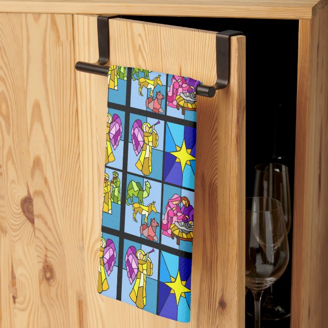 Linge De Cuisine Nativité (Pliage en tiers)