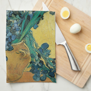 Linge De Cuisine Nature morte au vase avec iris par Vincent van Gog