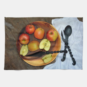 Linge De Cuisine Nature morte avec des pommes