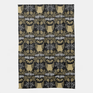 Linge De Cuisine Nature Owl Folk Art