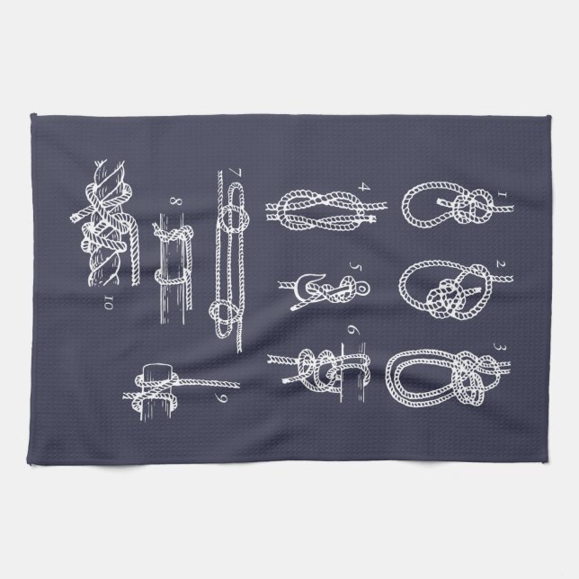 Linge De Cuisine Nautical knots (Horizontal)