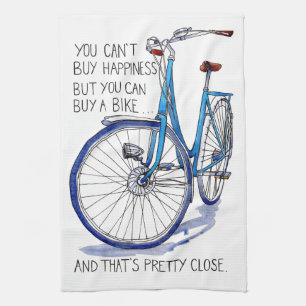 Linge De Cuisine Ne peut pas acheter le bonheur, vélo bleu