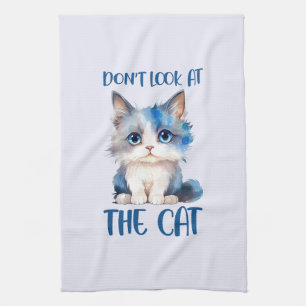 Linge De Cuisine Ne regardez pas le chat - adorable chaton bleu