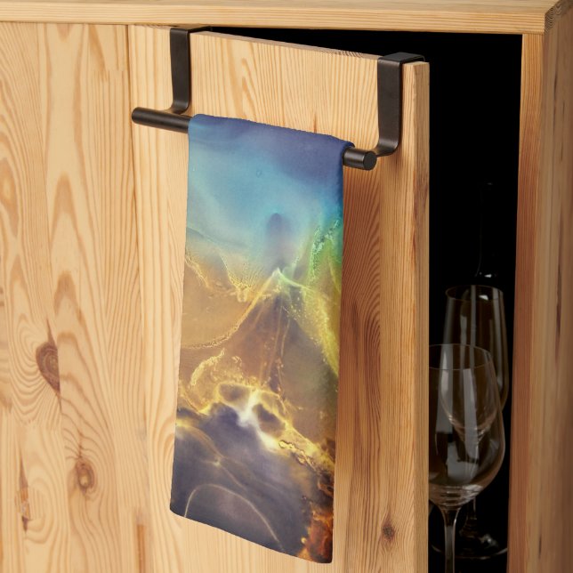 Linge De Cuisine Nebula abstraite de feu et de glace (Pliage en tiers)