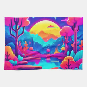 Linge De Cuisine Neon Jungle Dream Art