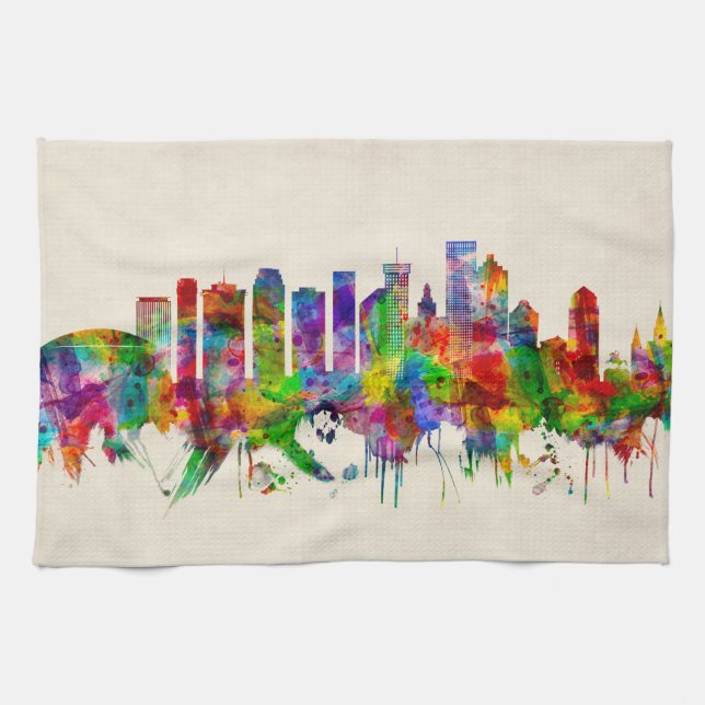 Linge De Cuisine New Orleans Louisiana Skyline (Horizontal)