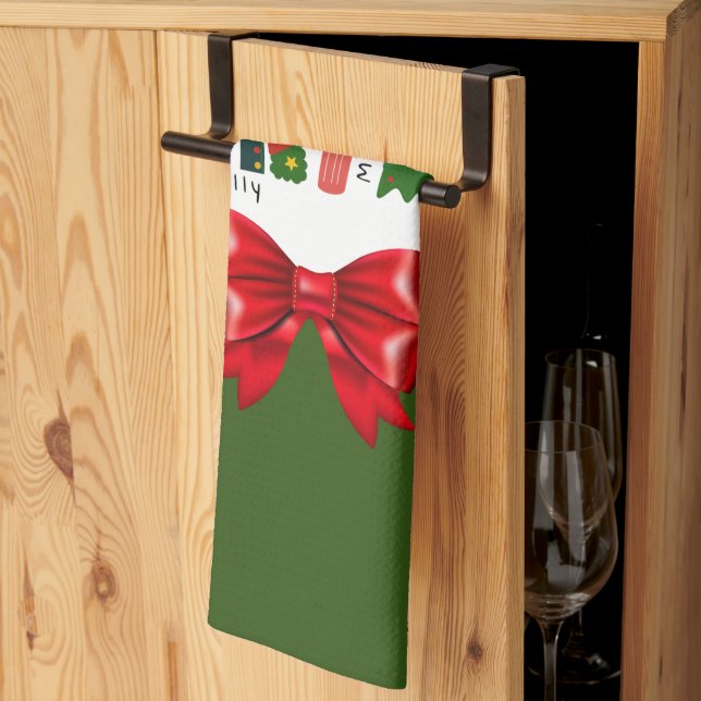 Linge De Cuisine Noël Arc-en-ciel laissez neiger (Pliage en tiers)