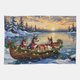 Linge De Cuisine Noël Bateau Basenji Fêtes