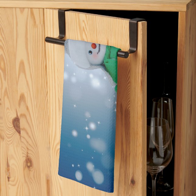 Linge De Cuisine Noël bonhomme de neige SlipperyJoe foulard vert m (Pliage en tiers)