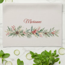 Noël botanique à l'aquarelle élégant