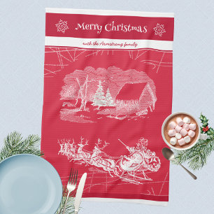Linge De Cuisine Noël classique du Père Noël Rouge