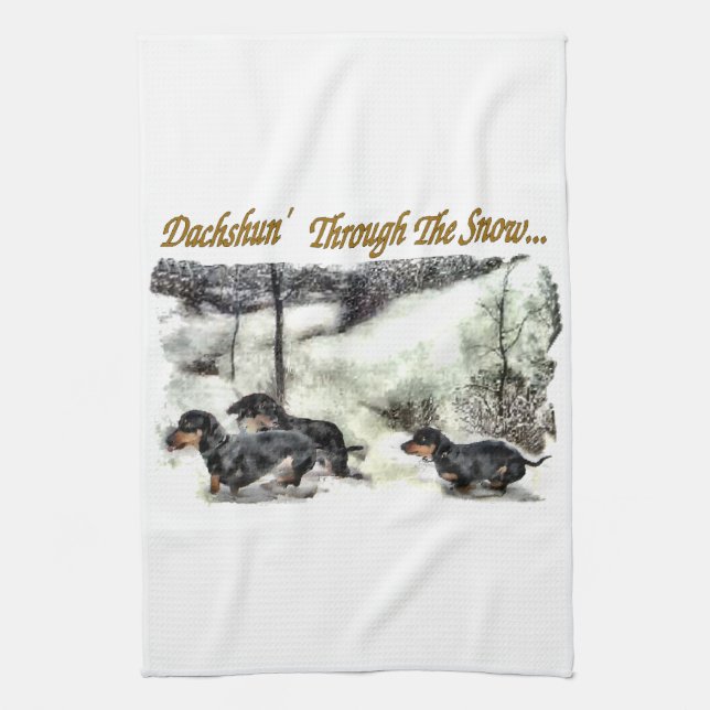 Linge De Cuisine Noël Dachshund (Vertical)