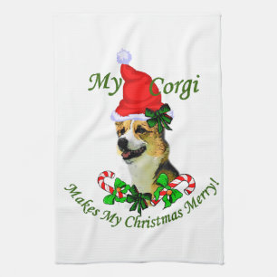 Linge De Cuisine Noël de corgi de Gallois de Pembroke