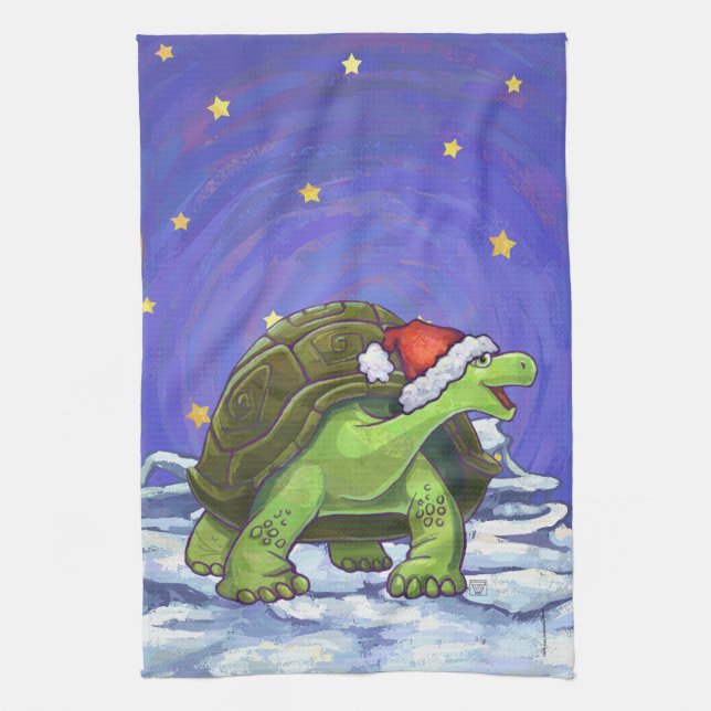 Linge De Cuisine Noël de tortue de nuit étoilée (Vertical)