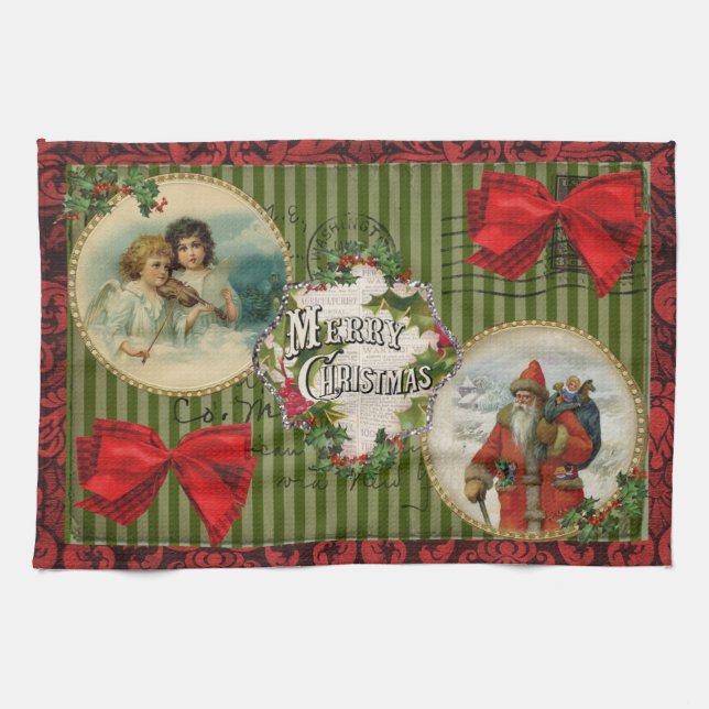 Linge De Cuisine Noël démodé (Horizontal)