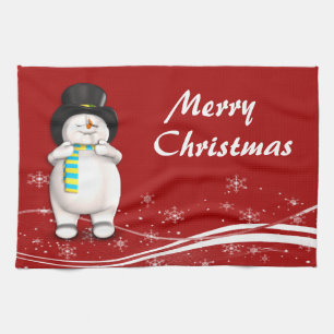 Linge De Cuisine Noël du dessinateur Snowman