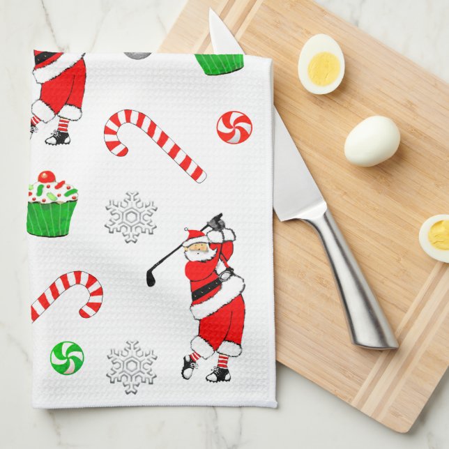 Linge De Cuisine Noël du golf (Quart Plié)