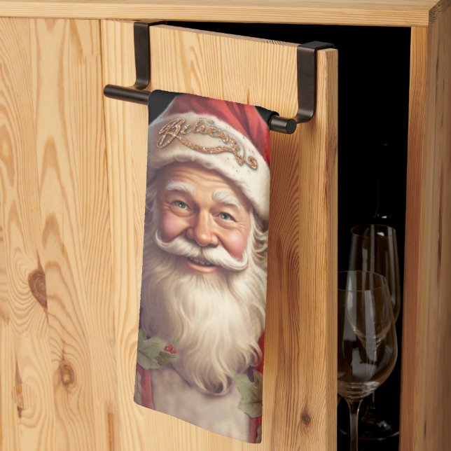 Linge De Cuisine Noël du Père Noël Saint Nicolas (Pliage en tiers)