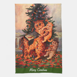 Linge De Cuisine Noël en Catland Louis Wain