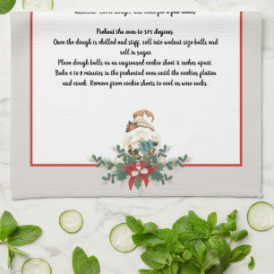 Linge De Cuisine Noël Gnome guirlande Grey Recette Gardienne