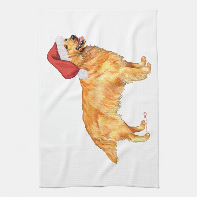 Linge De Cuisine Noël Golden Retriever (Vertical)