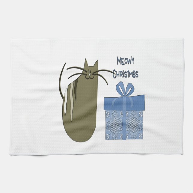 Linge De Cuisine Noël Meowy (Horizontal)