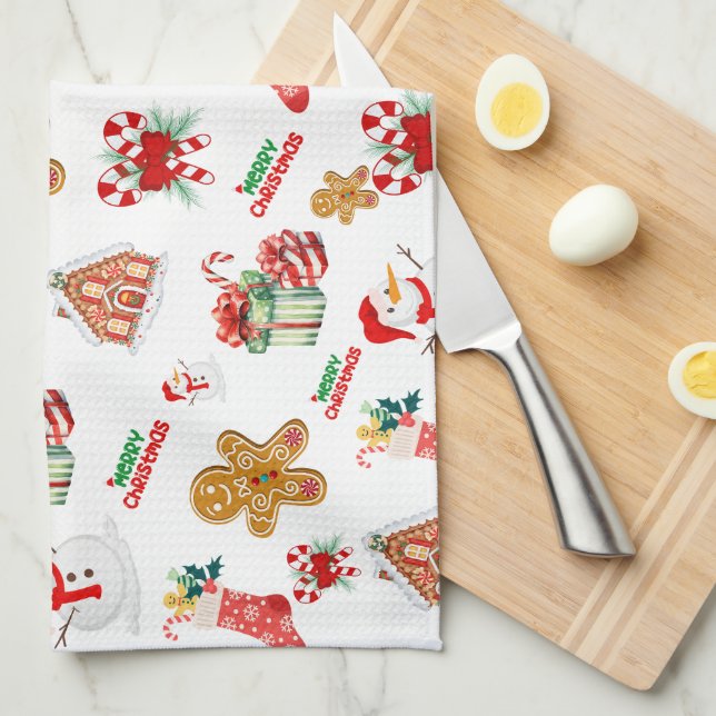 Linge De Cuisine Noël Motif sans ambages (Quart Plié)
