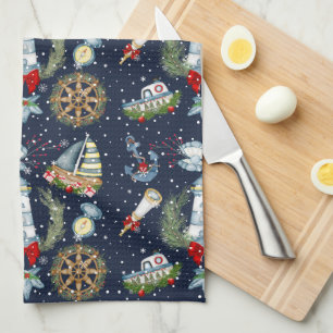 Linge De Cuisine Noël nautique