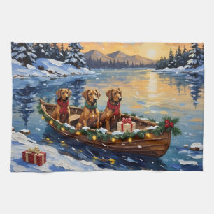 Linge De Cuisine Noël Rhodesian Ridgeback Bateau Vacances