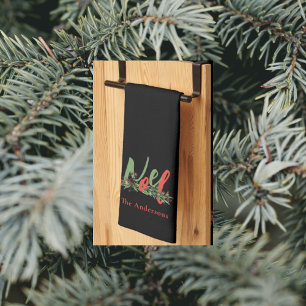 Linge De Cuisine Noël rouge et vert personnalisé