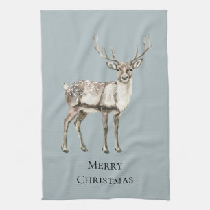 Linge De Cuisine Noël Russe Pine de Cerf Vert