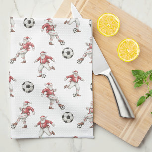 Linge De Cuisine Noël Soccer Santa Christmas
