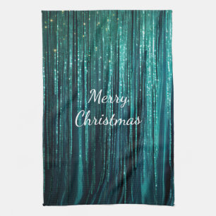 Linge De Cuisine Noël turquoise Pine Green Tinsel