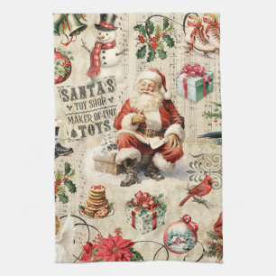 Linge De Cuisine Noël vintage