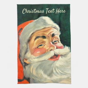 Linge De Cuisine Noël vintage, joyeux Père Noël rétro des années 50