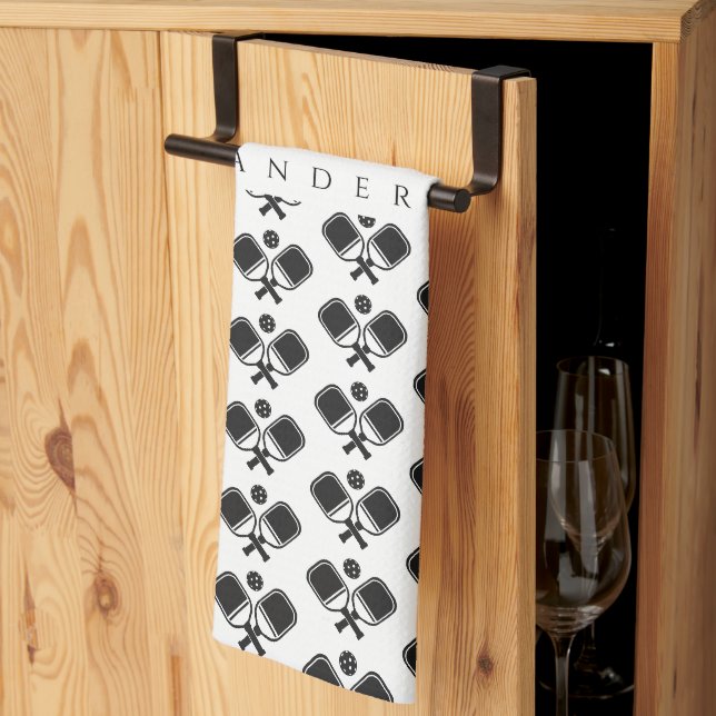 Linge De Cuisine Noir & Blanc | Pickleball Paddles (Pliage en tiers)